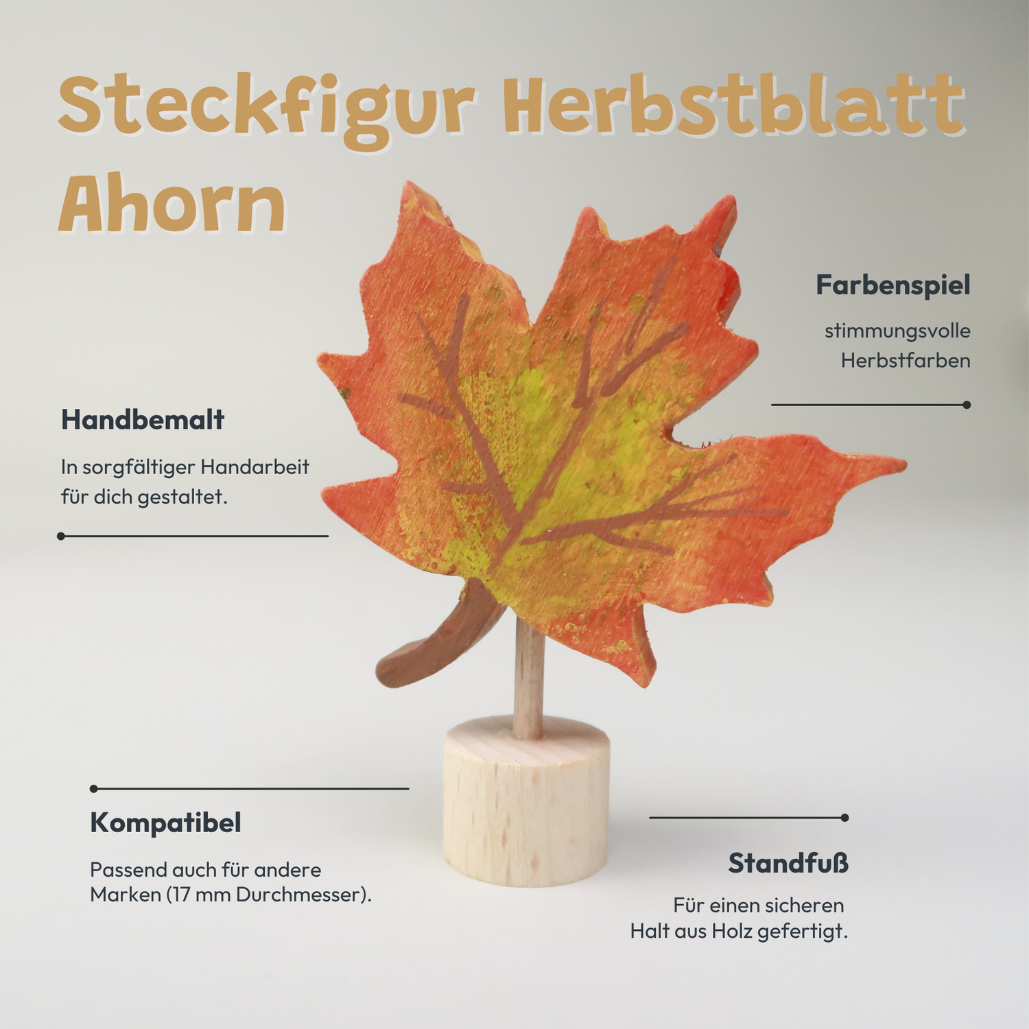 Steckfigur Herbstblatt Ahorn