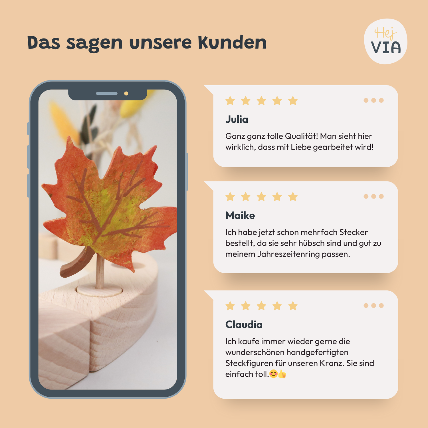 Steckfigur Herbstblatt Ahorn