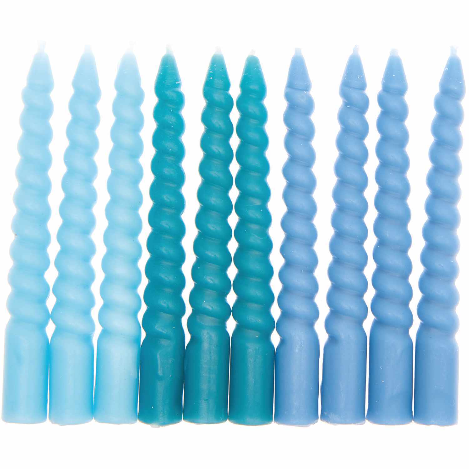 Spiralkerzen Set Smokey Blau - 10 Kerzen