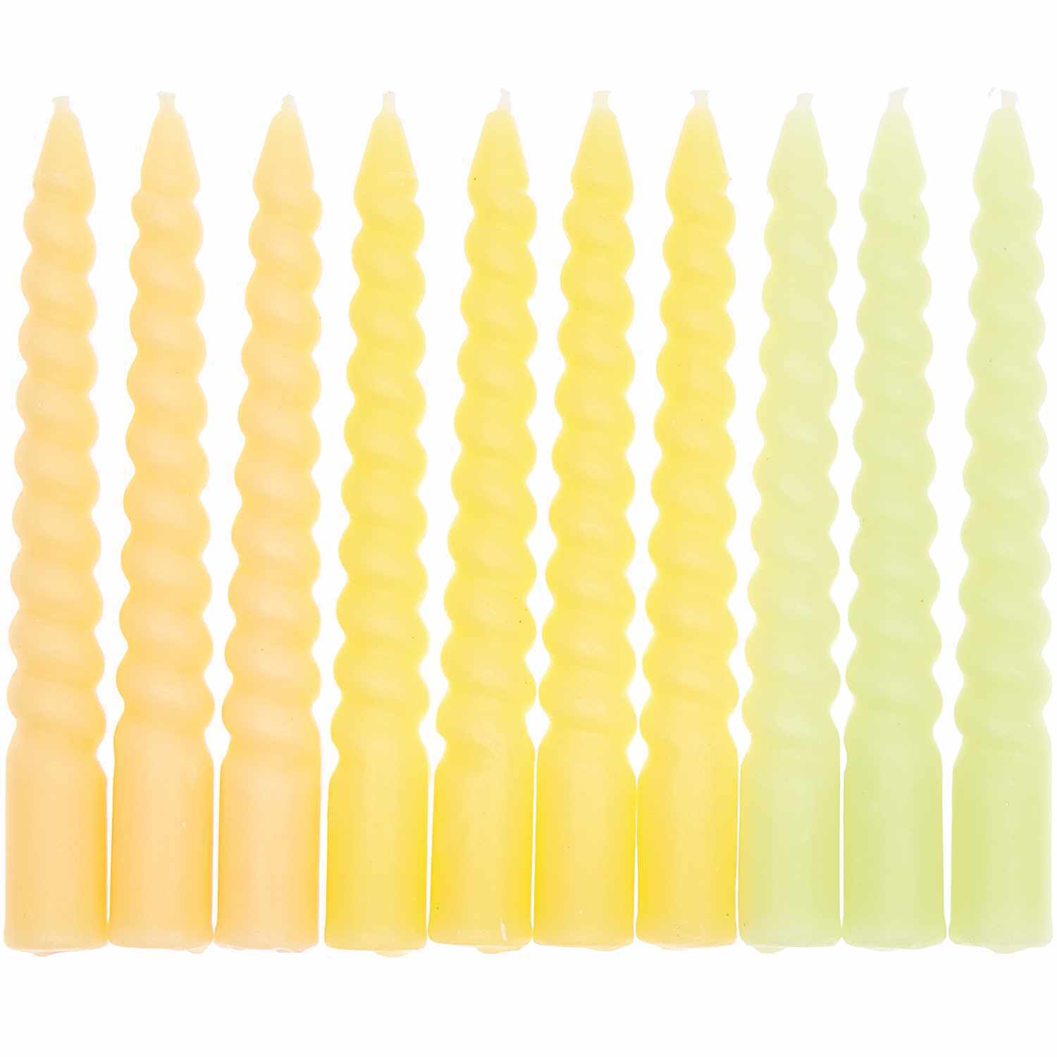 Spiralkerzen Set gelb - 10 Kerzen