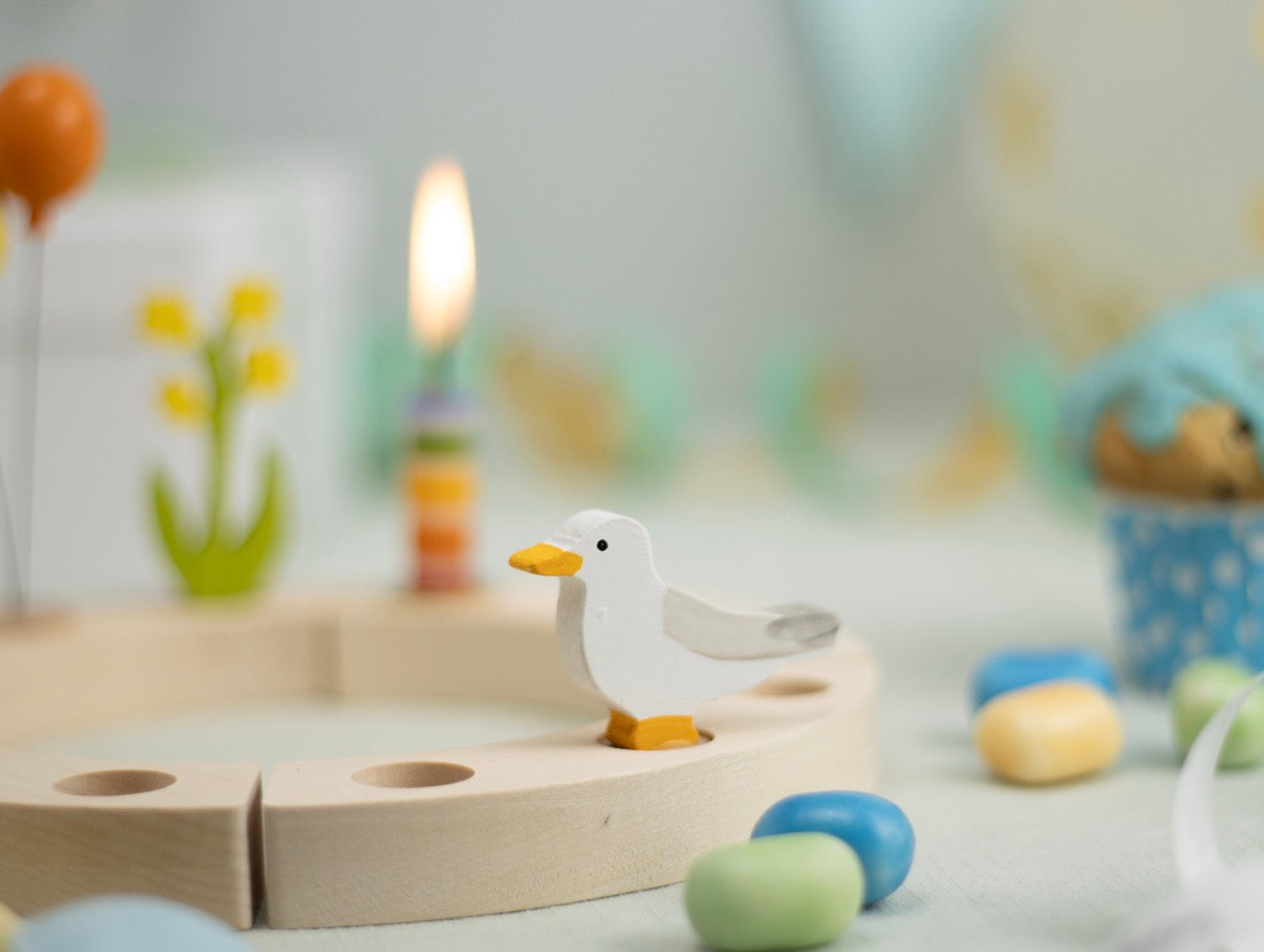 Steckfigur Möwe sitzend