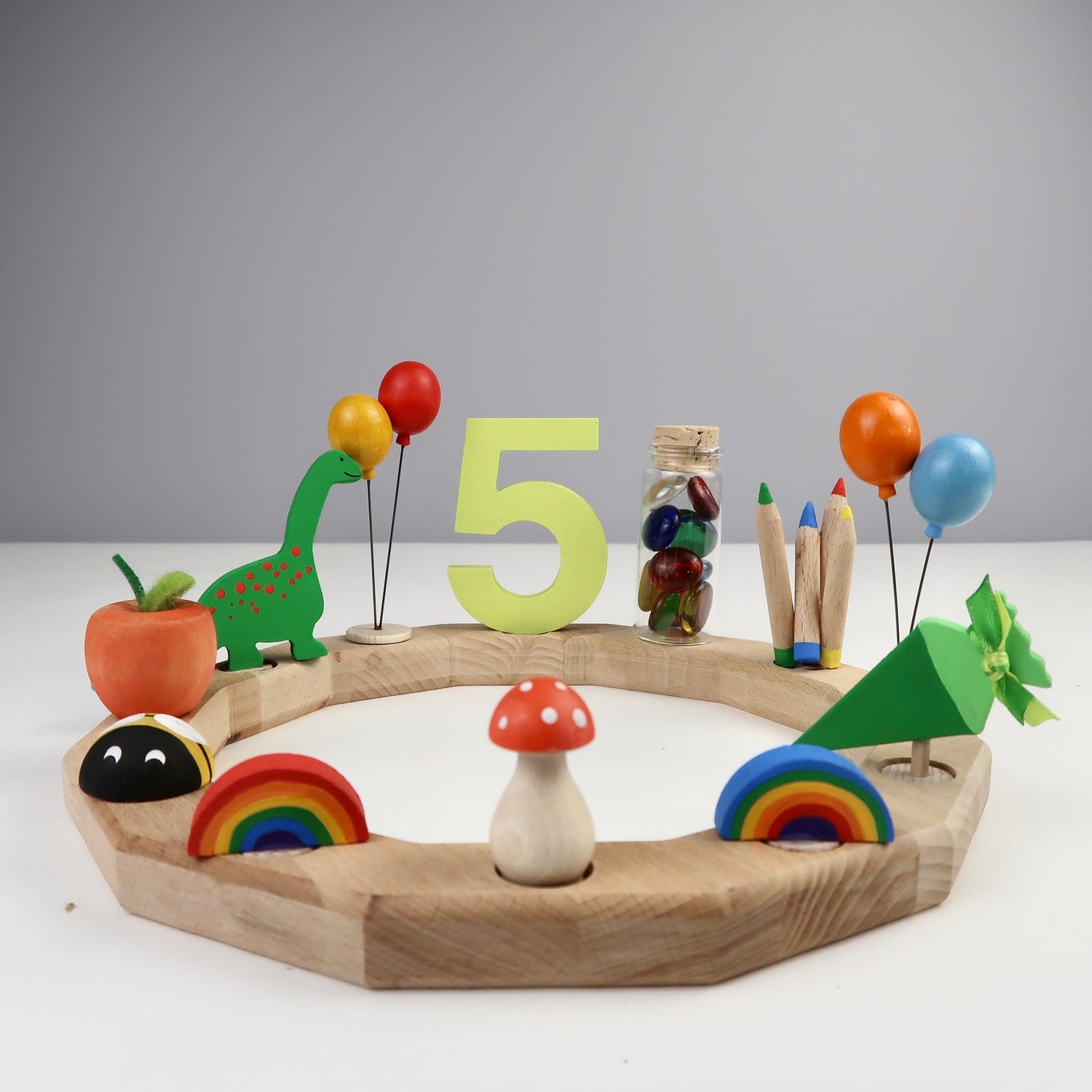 Steckfigur Regenbogen - blau