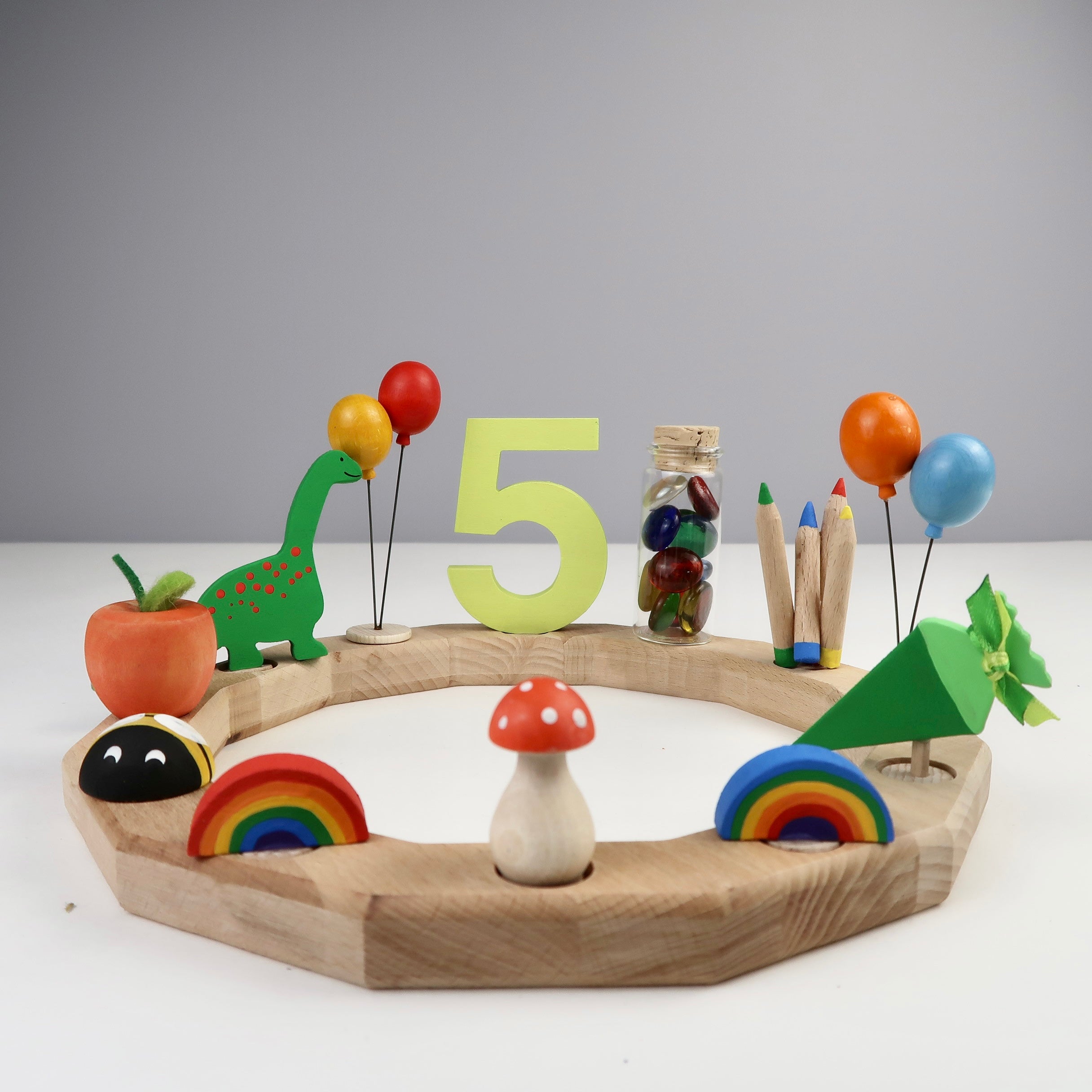 Steckfigur Regenbogen - hellblau