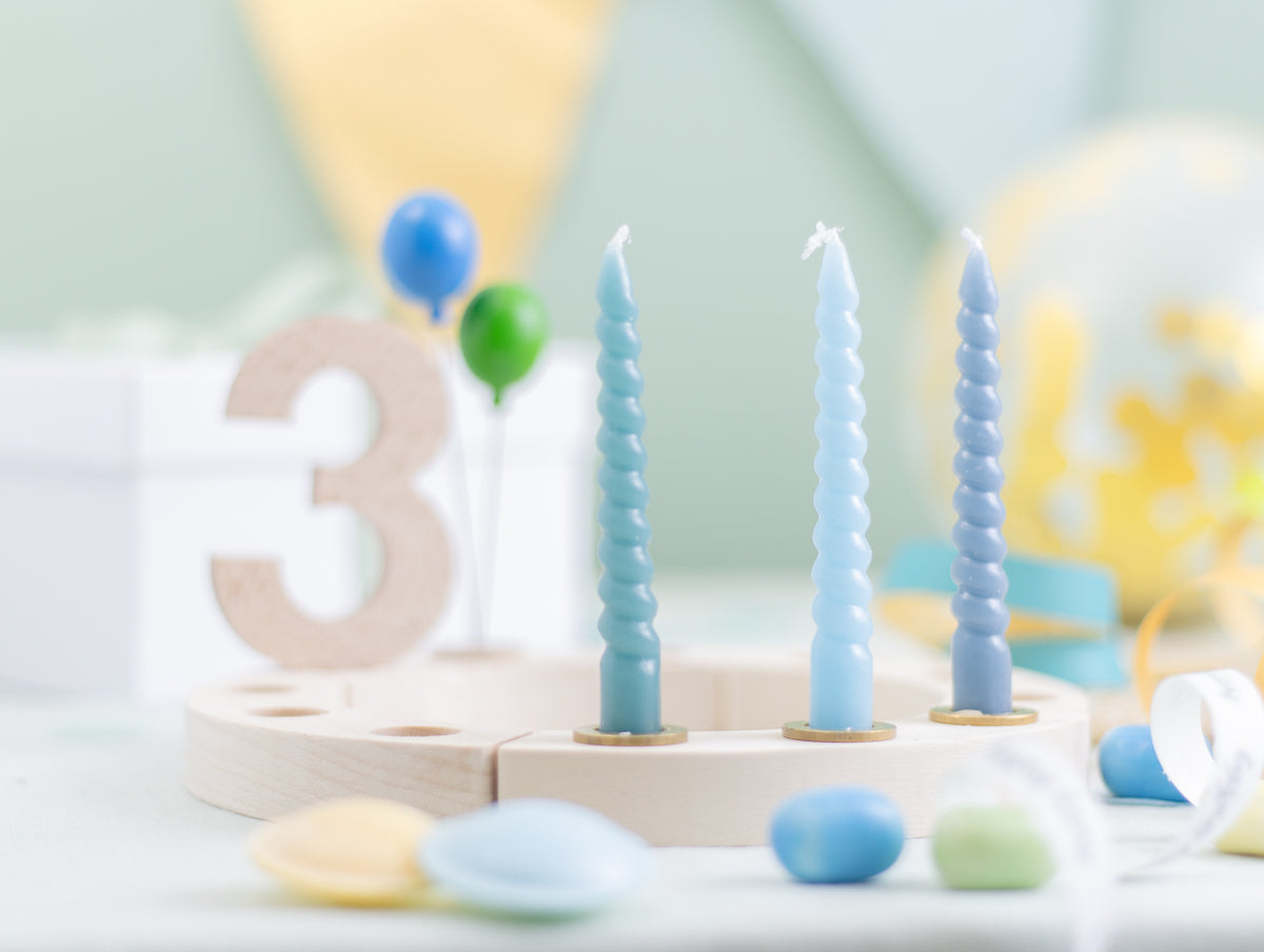 Spiralkerzen Set Smokey Blau - 10 Kerzen