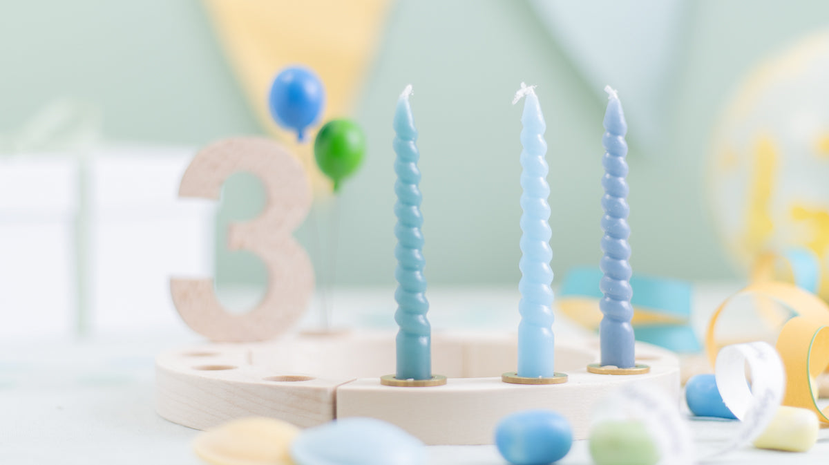 Spiralkerzen Set Smokey Blau - 10 Kerzen