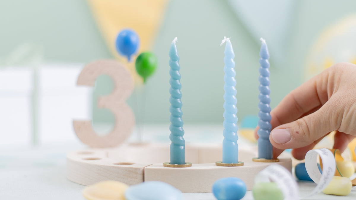 Spiralkerzen Set Smokey Blau - 10 Kerzen