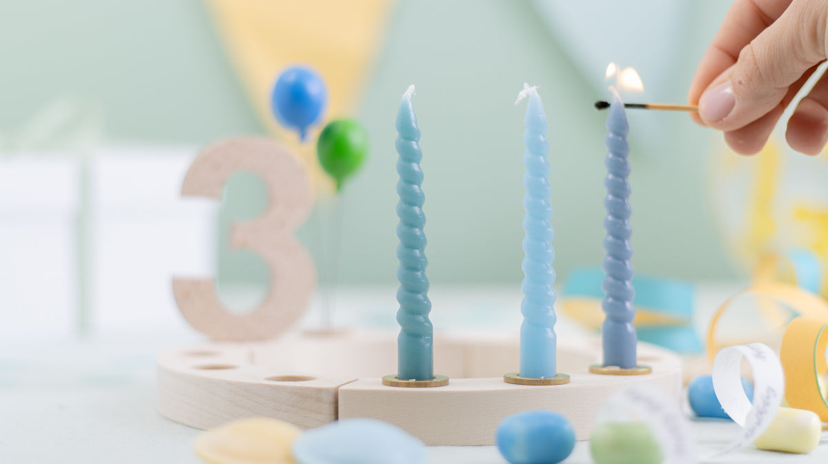 Spiralkerzen Set Smokey Blau - 10 Kerzen