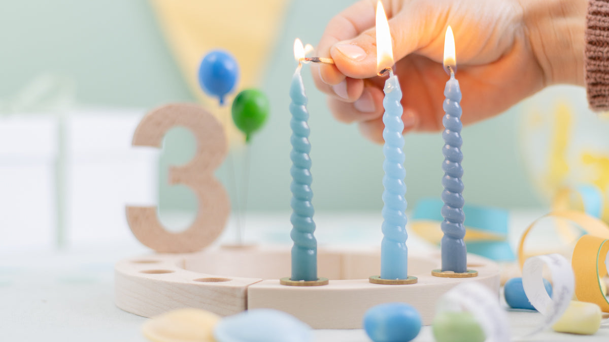 Spiralkerzen Set Smokey Blau - 10 Kerzen