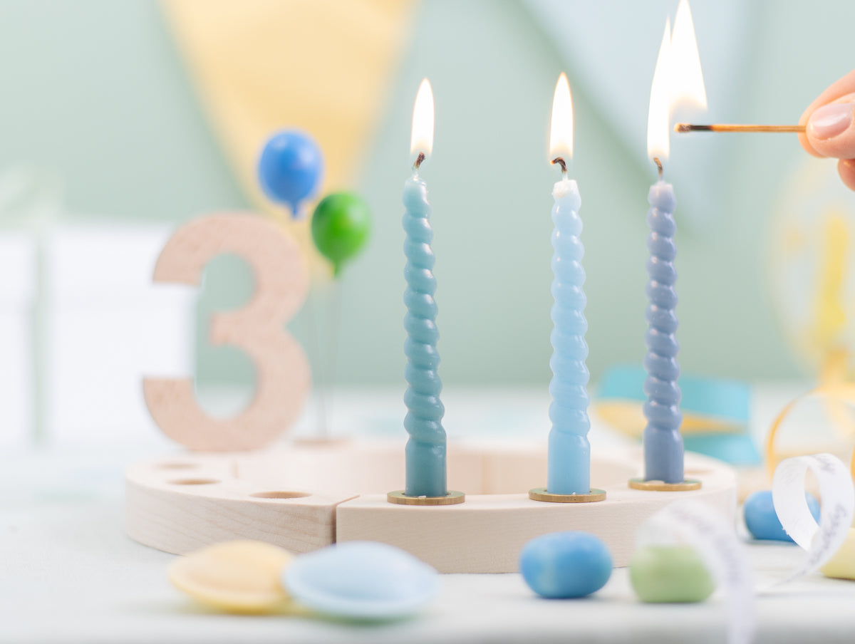 Spiralkerzen Set Smokey Blau - 10 Kerzen