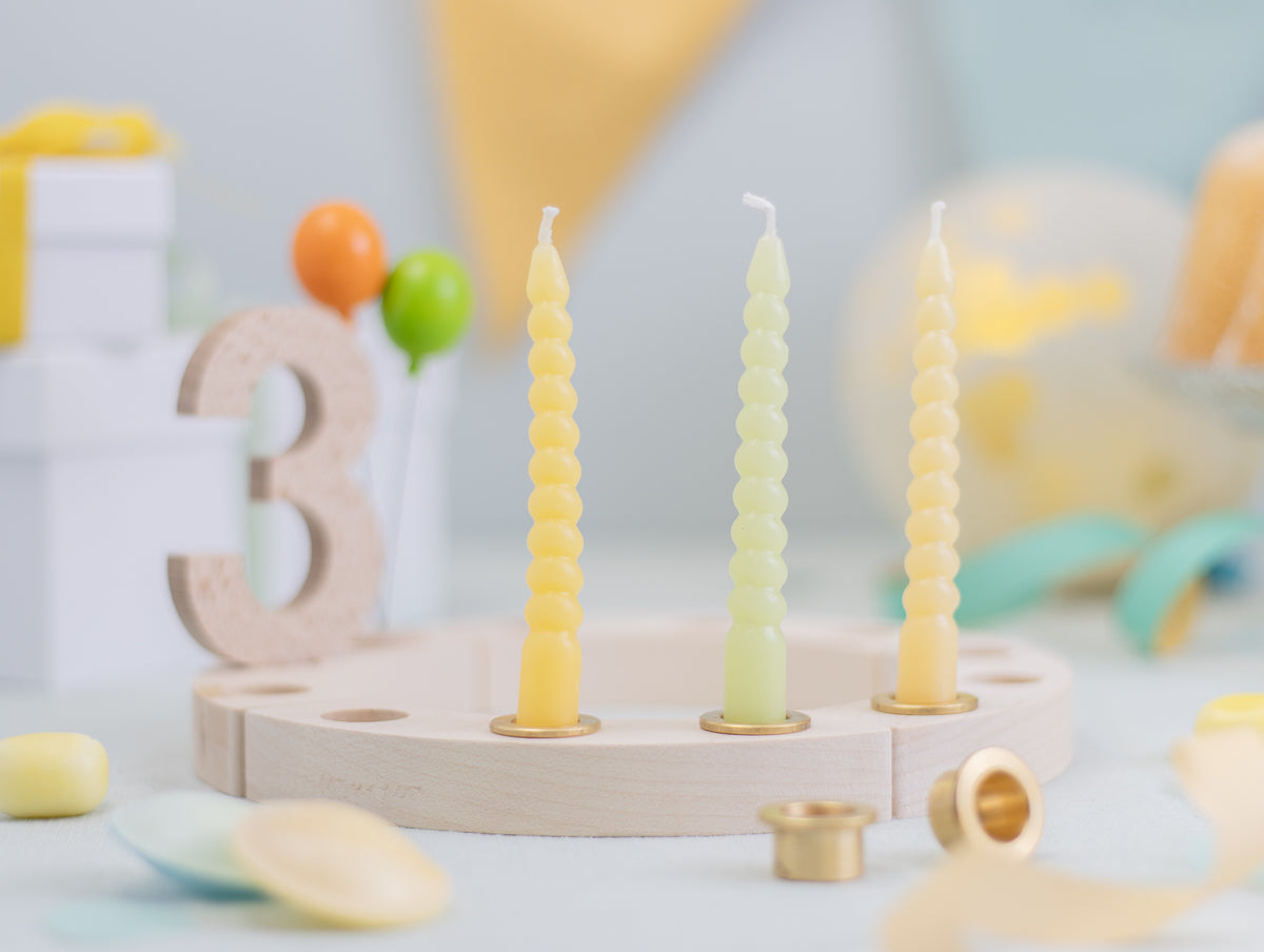 Spiralkerzen Set gelb - 10 Kerzen