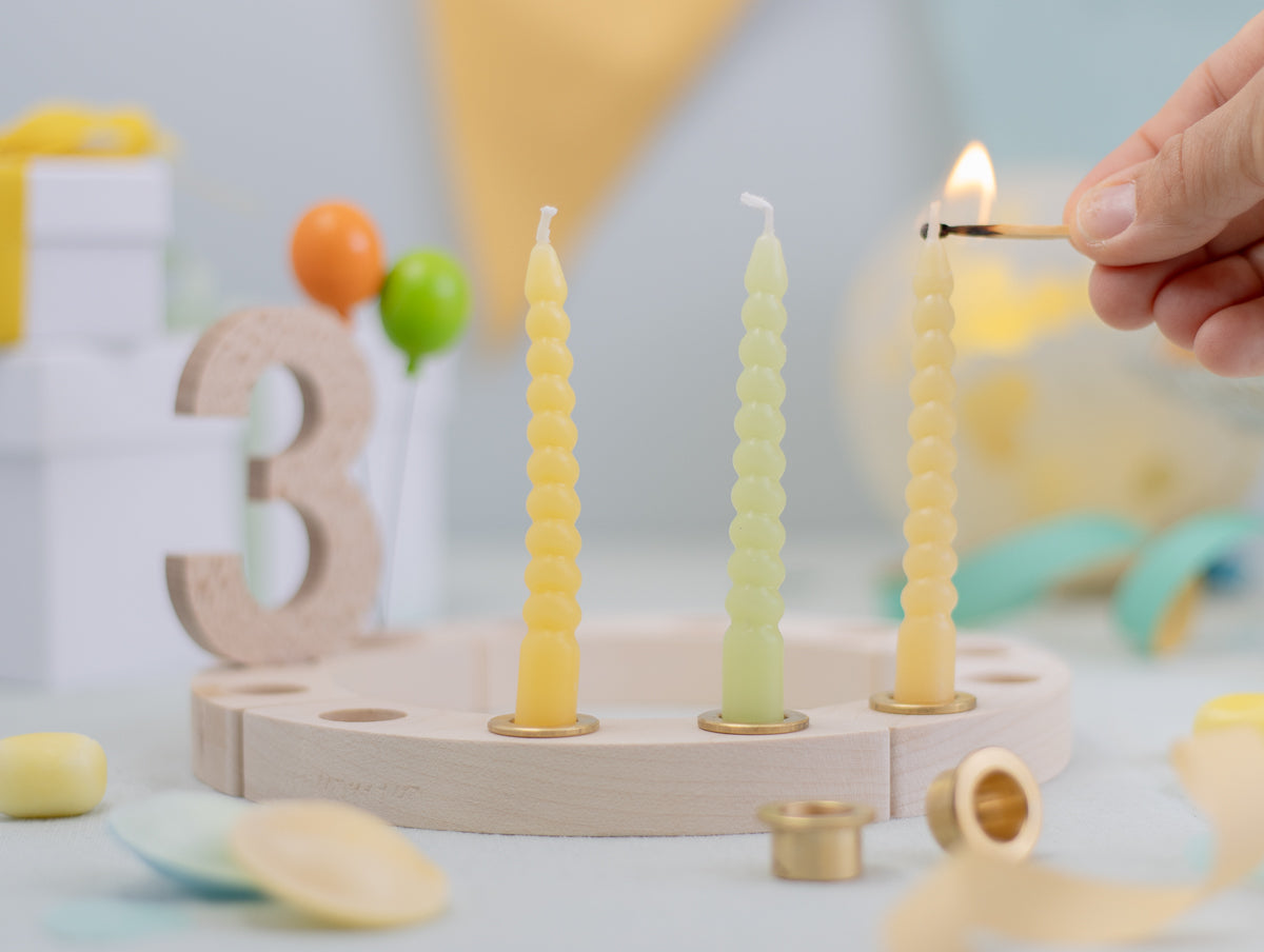 Spiralkerzen Set gelb - 10 Kerzen