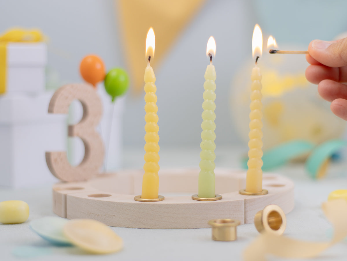 Spiralkerzen Set gelb - 10 Kerzen