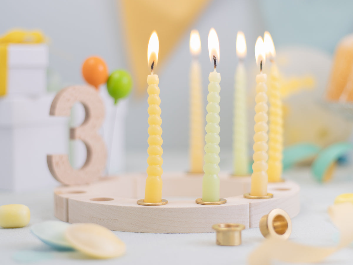 Spiralkerzen Set gelb - 10 Kerzen