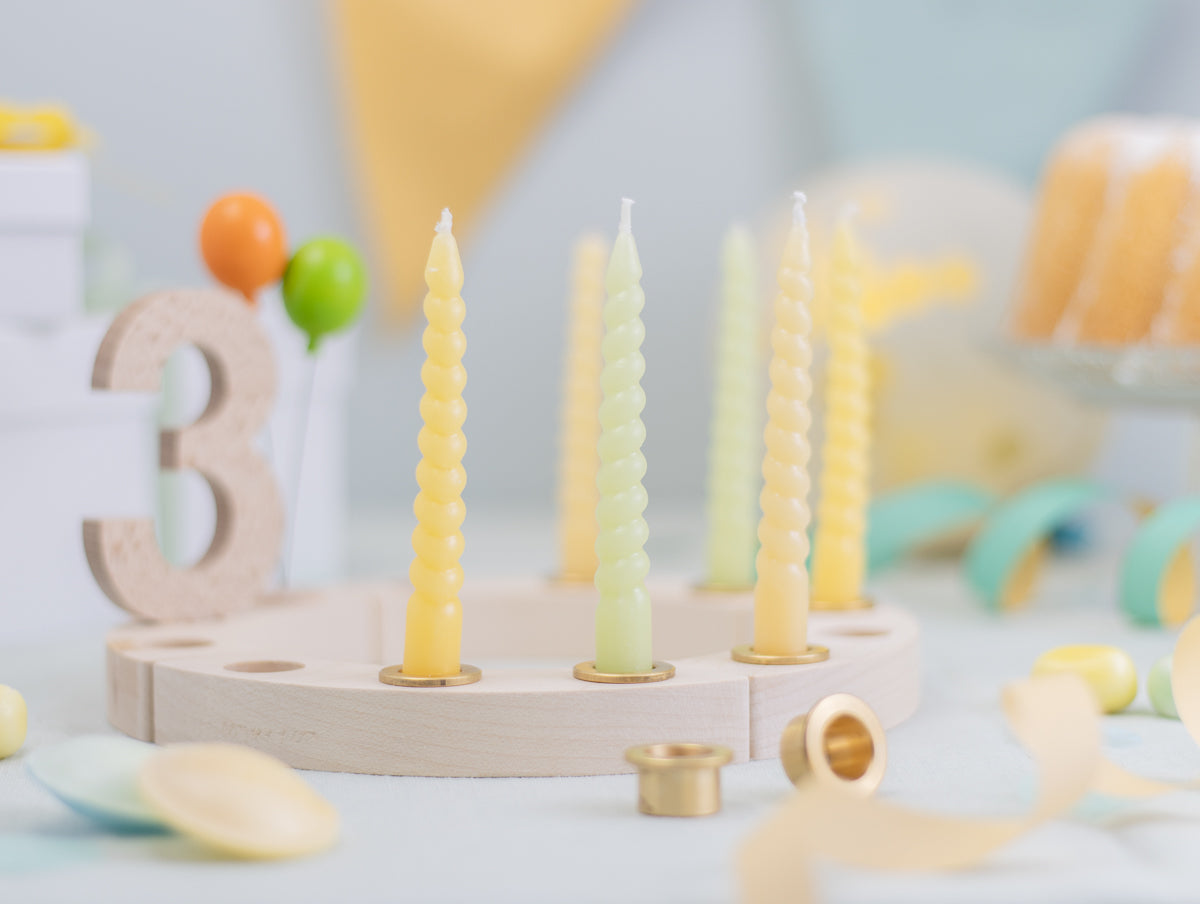 Spiralkerzen Set gelb - 10 Kerzen