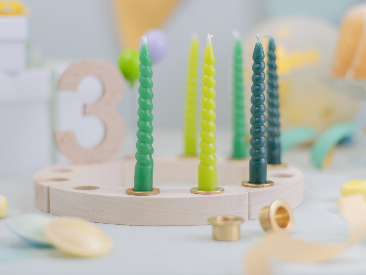 Spiralkerzen Set Grün - 10 Kerzen