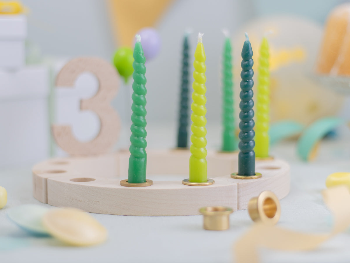 Spiralkerzen Set Grün - 10 Kerzen