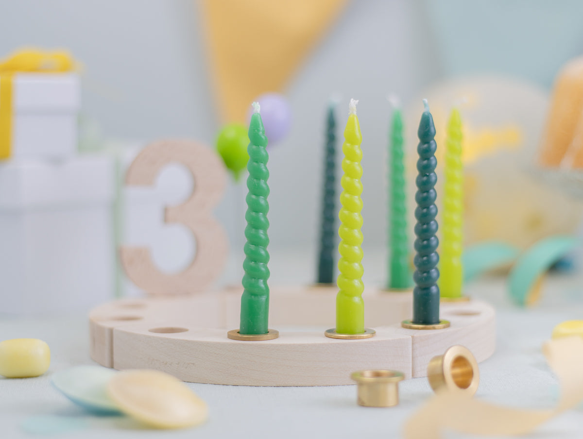 Spiralkerzen Set Grün - 10 Kerzen