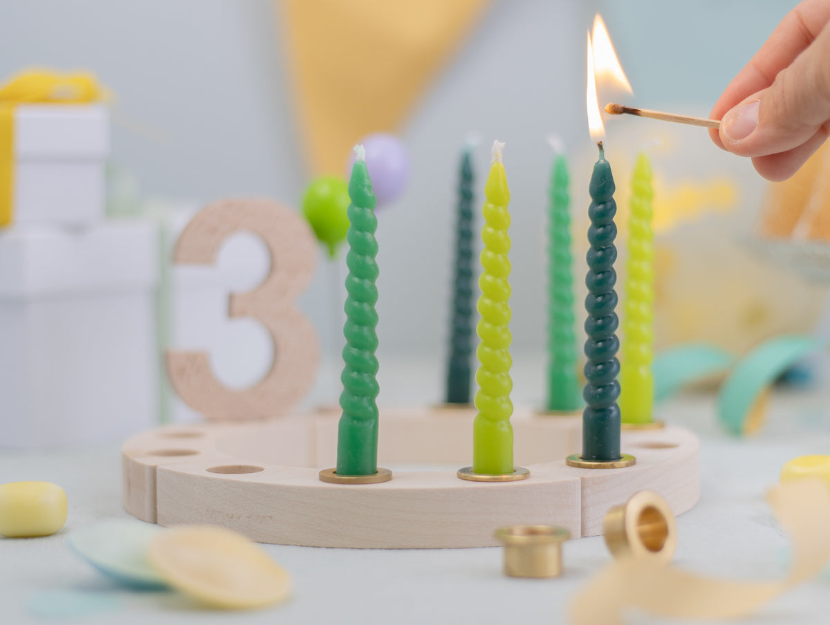 Spiralkerzen Set Grün - 10 Kerzen