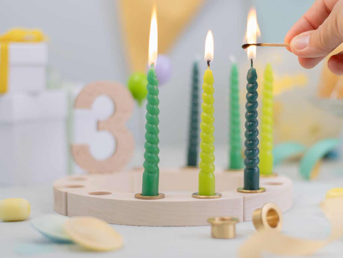 Spiralkerzen Set Grün - 10 Kerzen