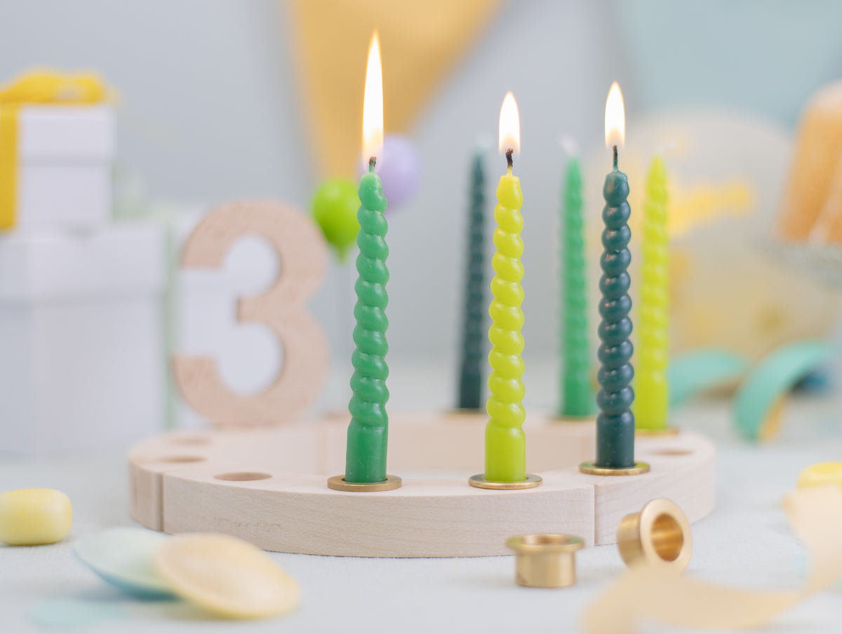 Spiralkerzen Set Grün - 10 Kerzen