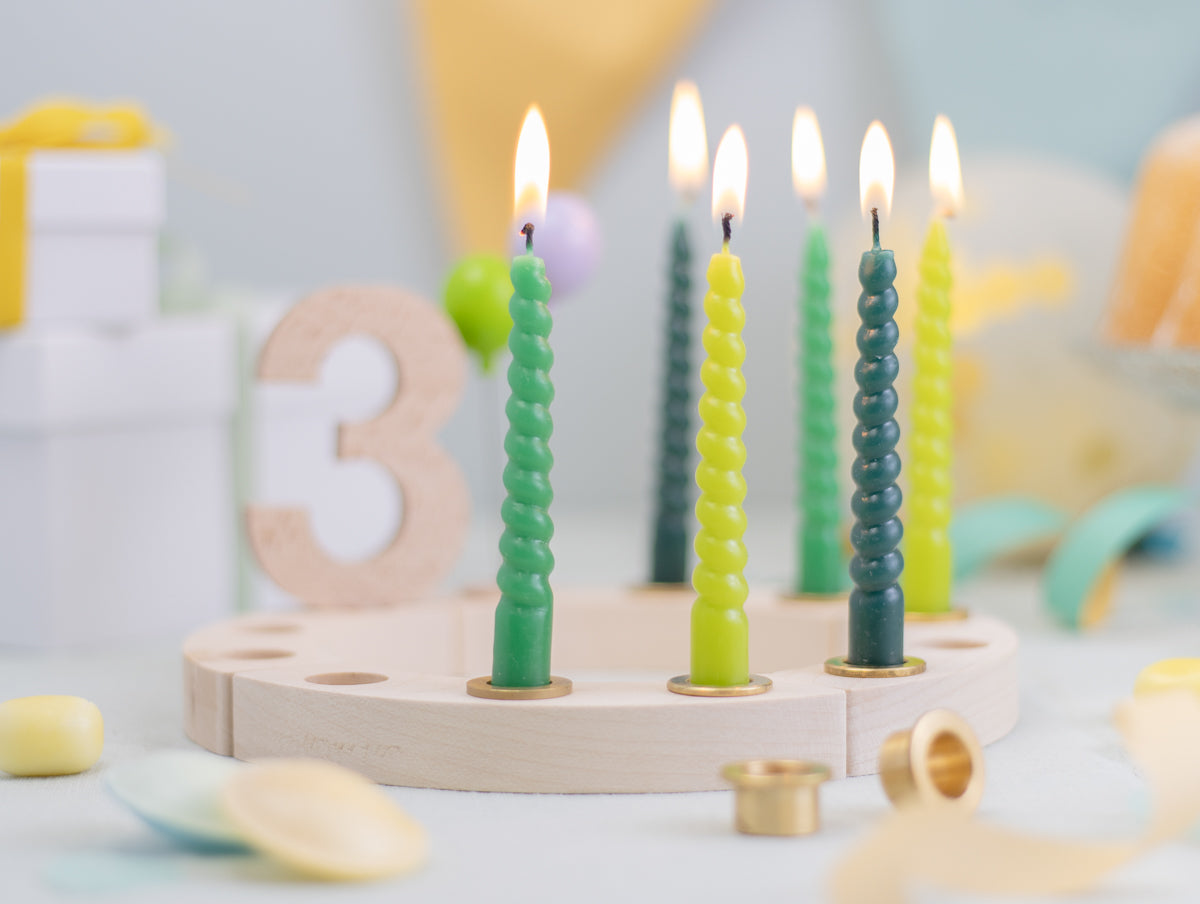 Spiralkerzen Set Grün - 10 Kerzen