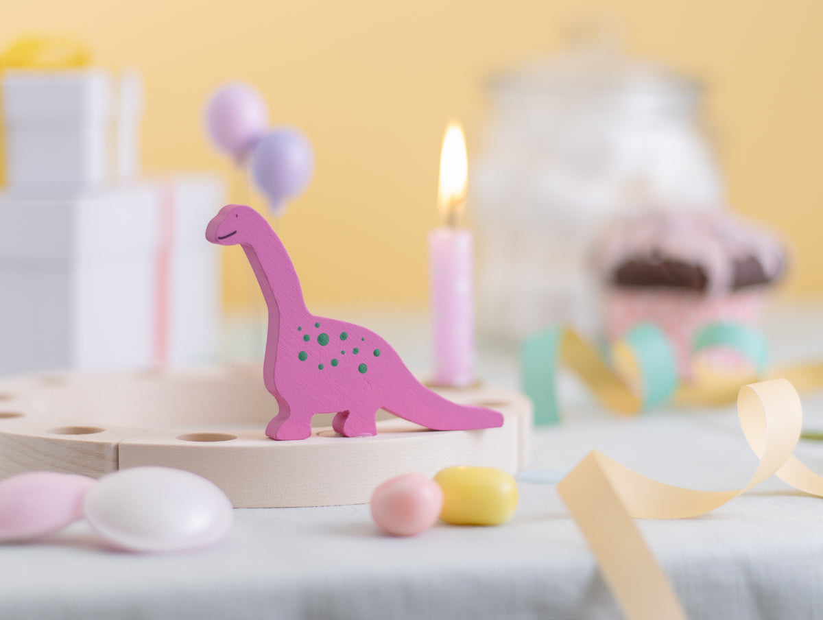 Steckfigur Dino Langhals in Pink