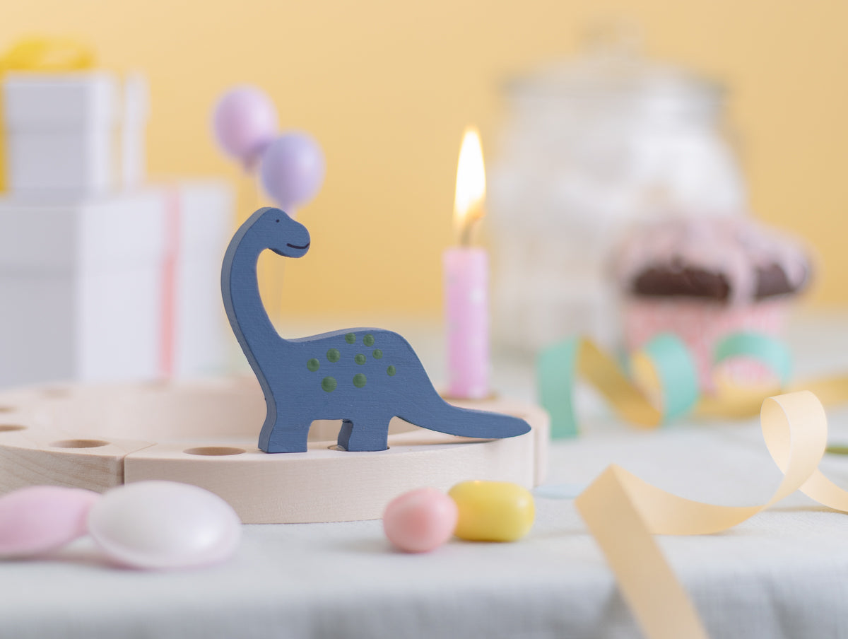 Steckfigur Dino Langhals in Ozeanblau