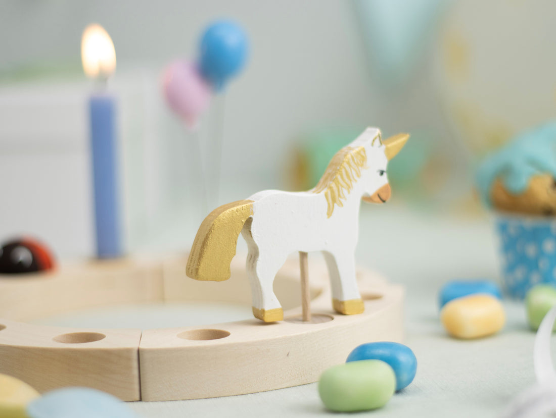 Steckfigur Einhorn - Gold