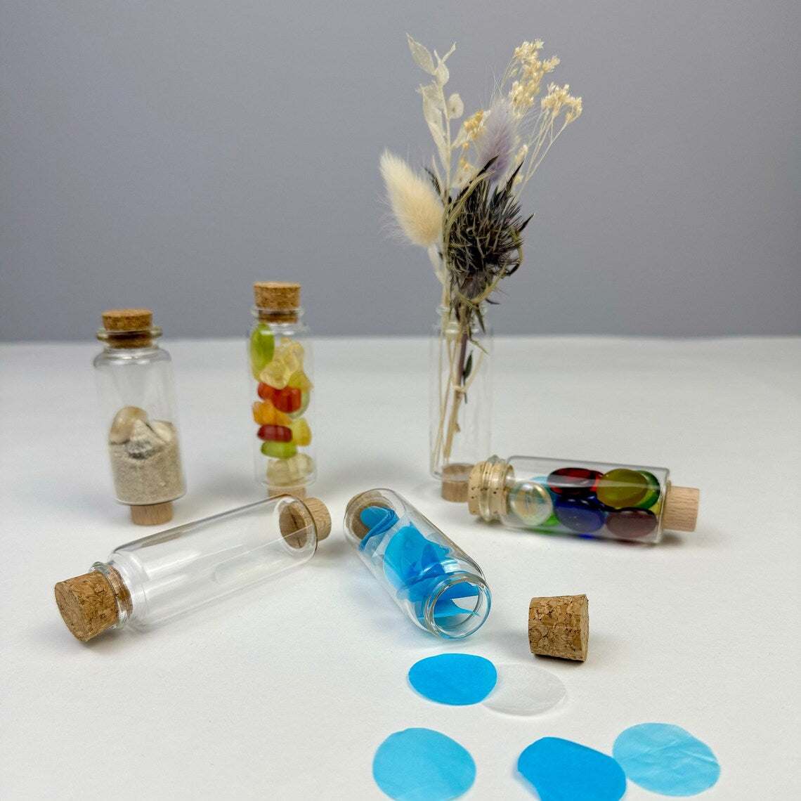 Steckfigur Blumenvase I Miniflasche aus Glas