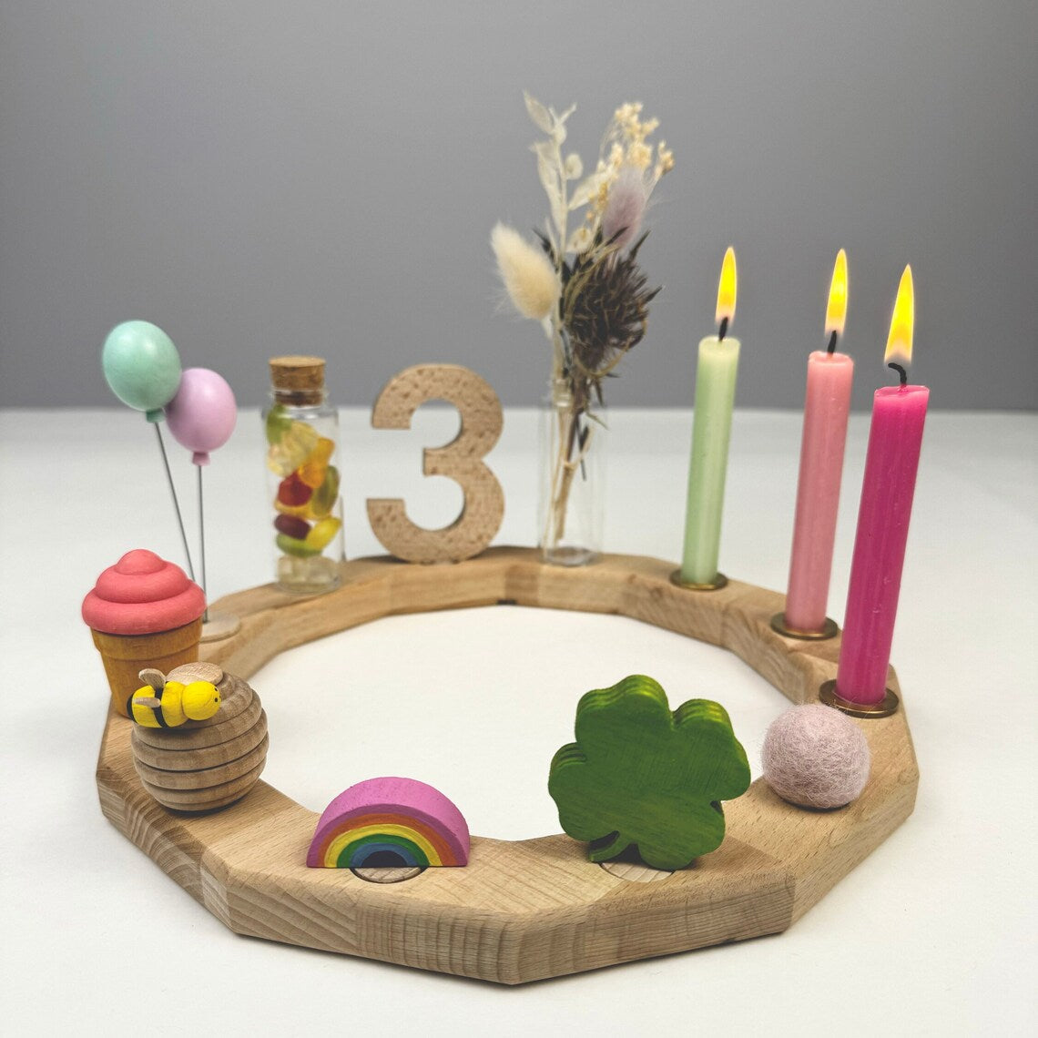 Steckfigur Blumenvase I Miniflasche aus Glas