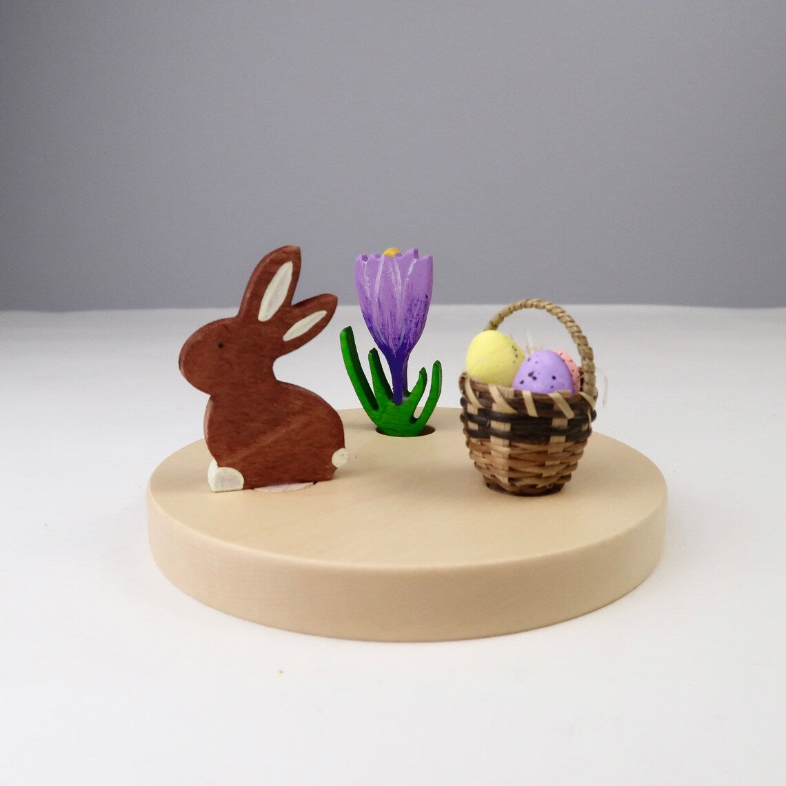 Steckfigur Korb mit Ostereier - groß,pastell