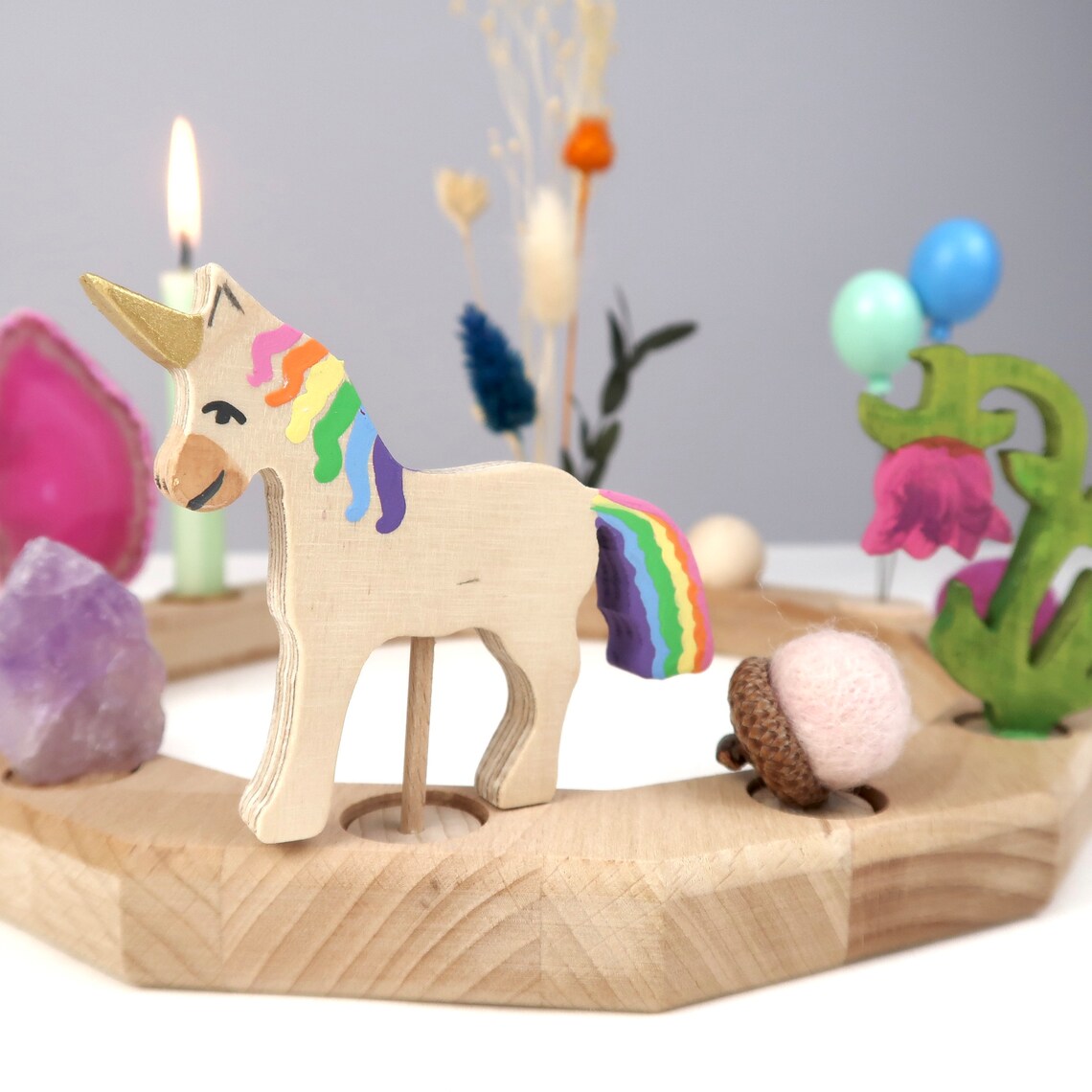 Steckfigur Einhorn - Natur