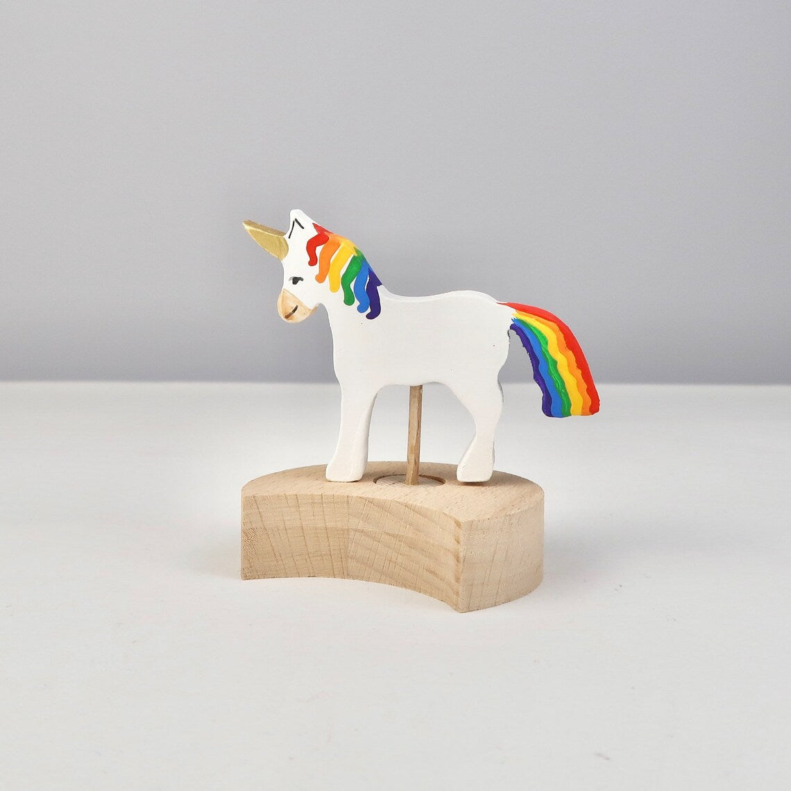Steckfigur Einhorn - Regenbogen Bunt