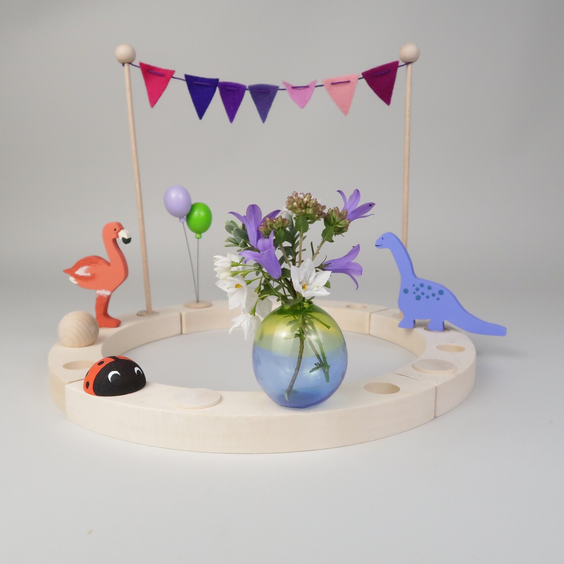 Steckfigur Mini Glasvase - grün blau