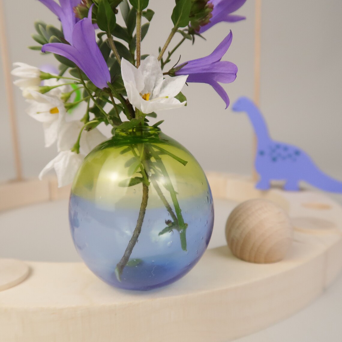 Steckfigur Mini Glasvase - grün blau