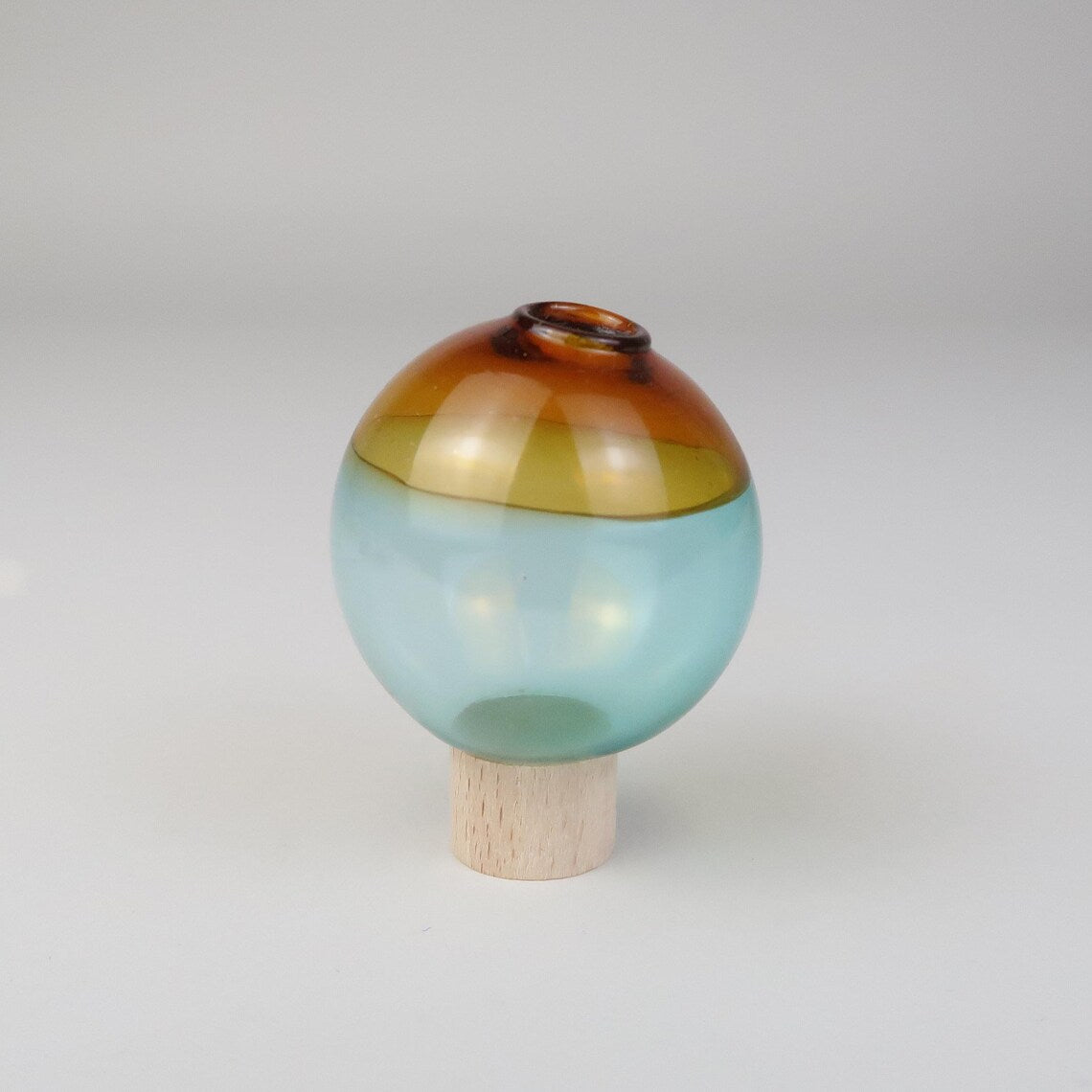 Steckfigur Mini Glasvase - braun meergrün