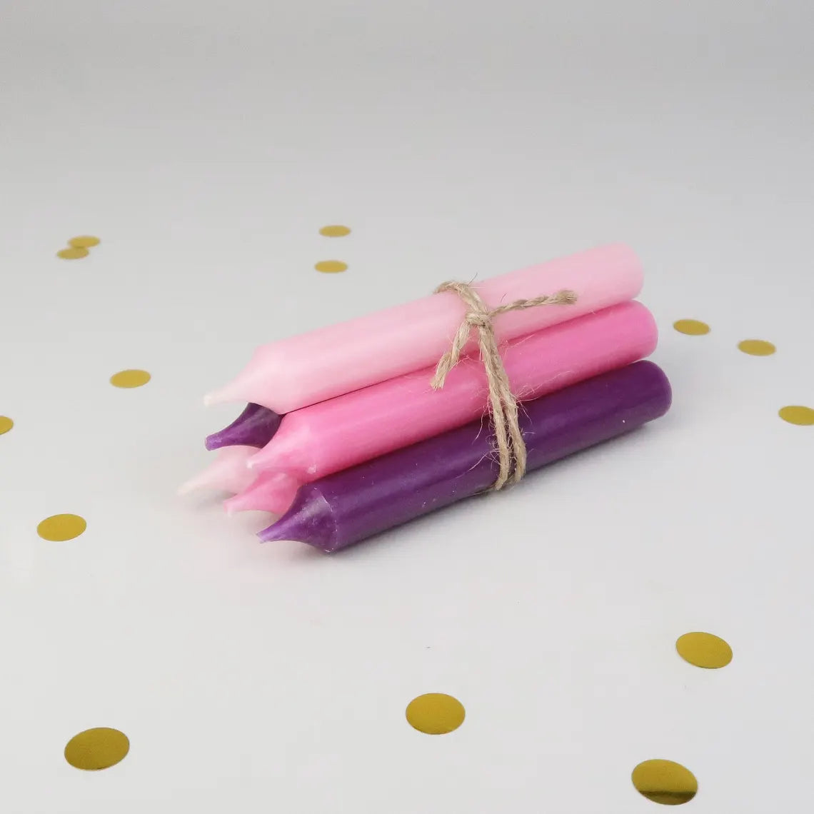 Geburtstagskerzen Set rosa-pink-violett - 6er/12er Set