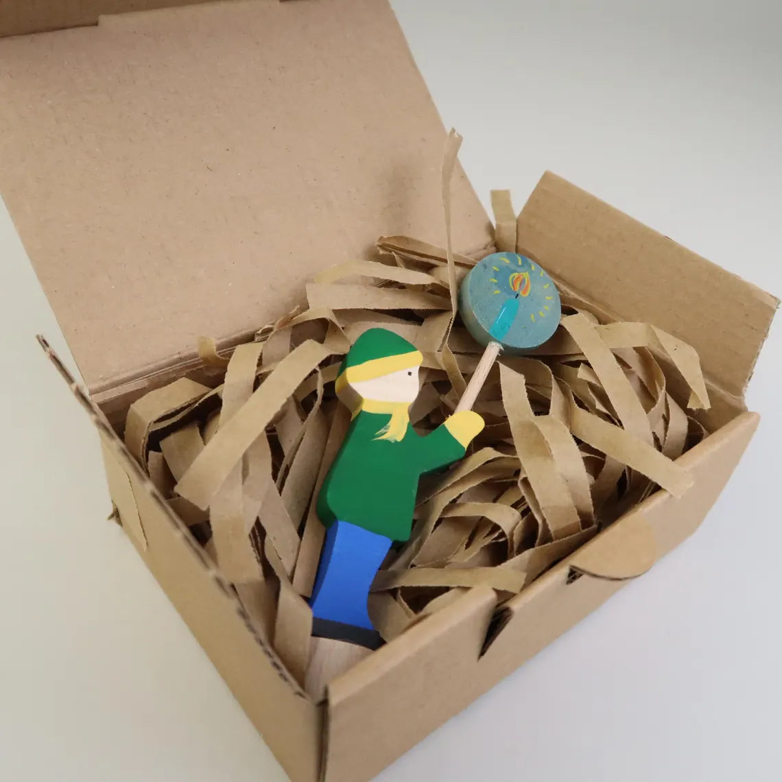 Steckfigur Laternenkind - Junge mit grüner Jacke