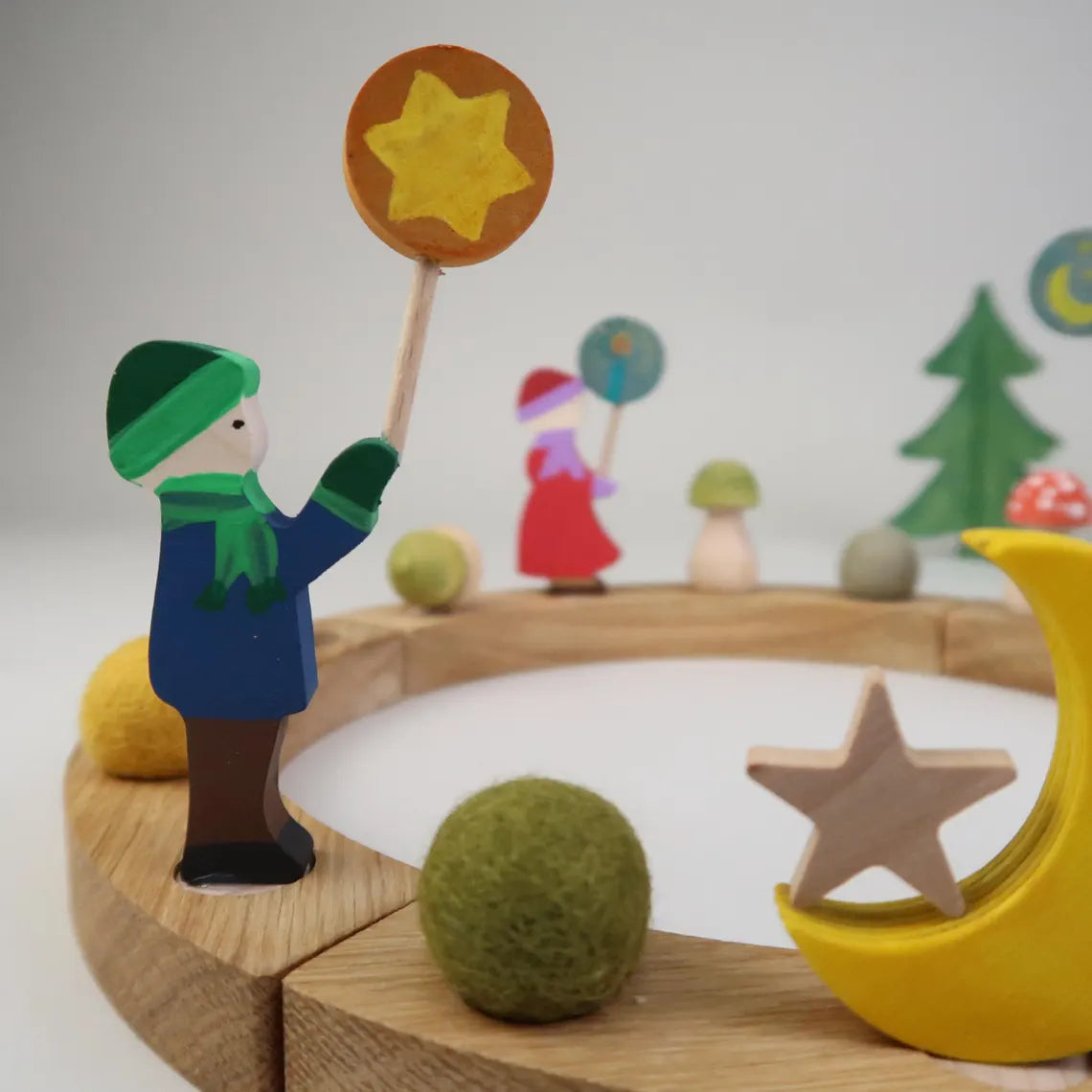 Steckfigur Laternenkind - Junge mit blauer Jacke