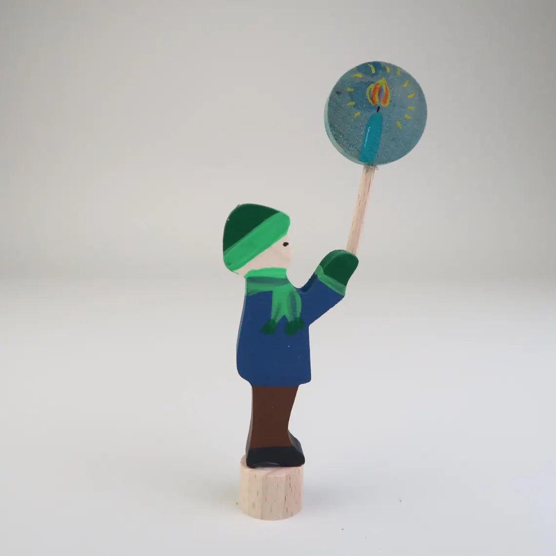 Steckfigur Laternenkind - Junge mit blauer Jacke