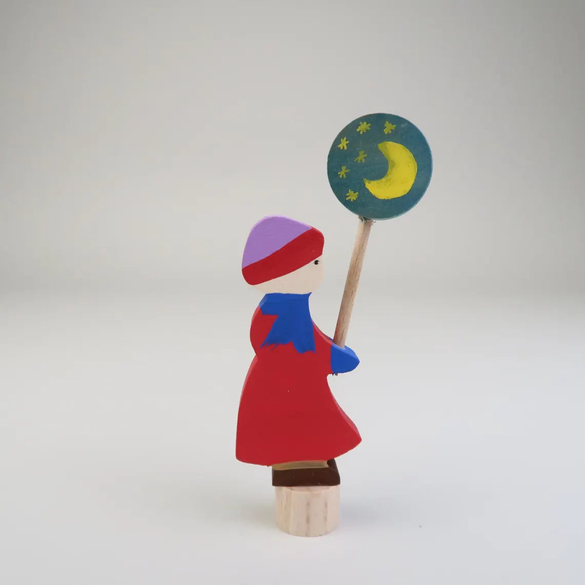 Steckfigur Laternenkind - Mädchen mit rotem Mantel und blauen Schal