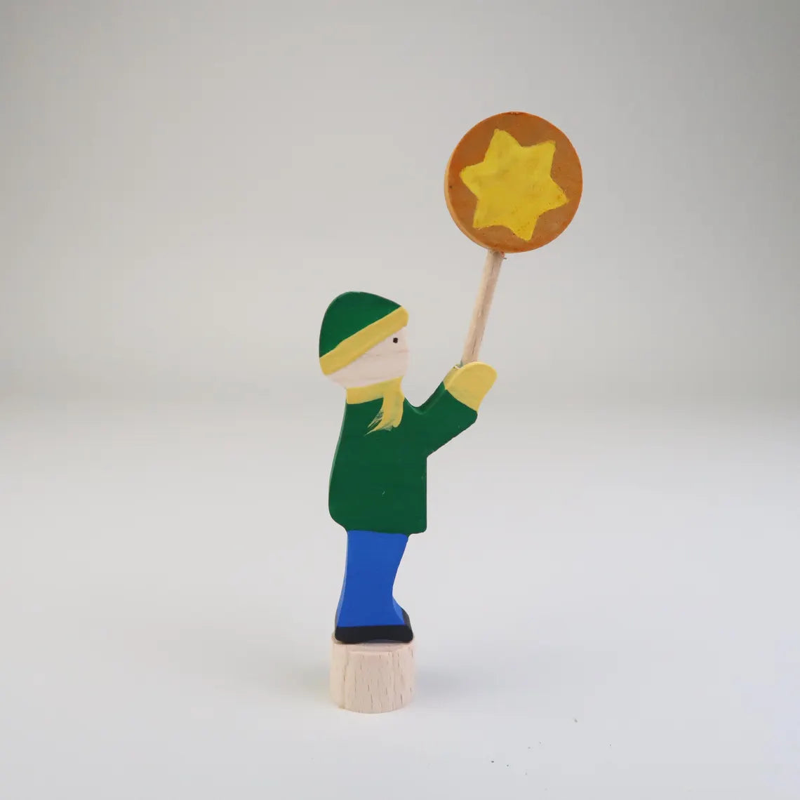 Steckfigur Laternenkind - Junge mit grüner Jacke