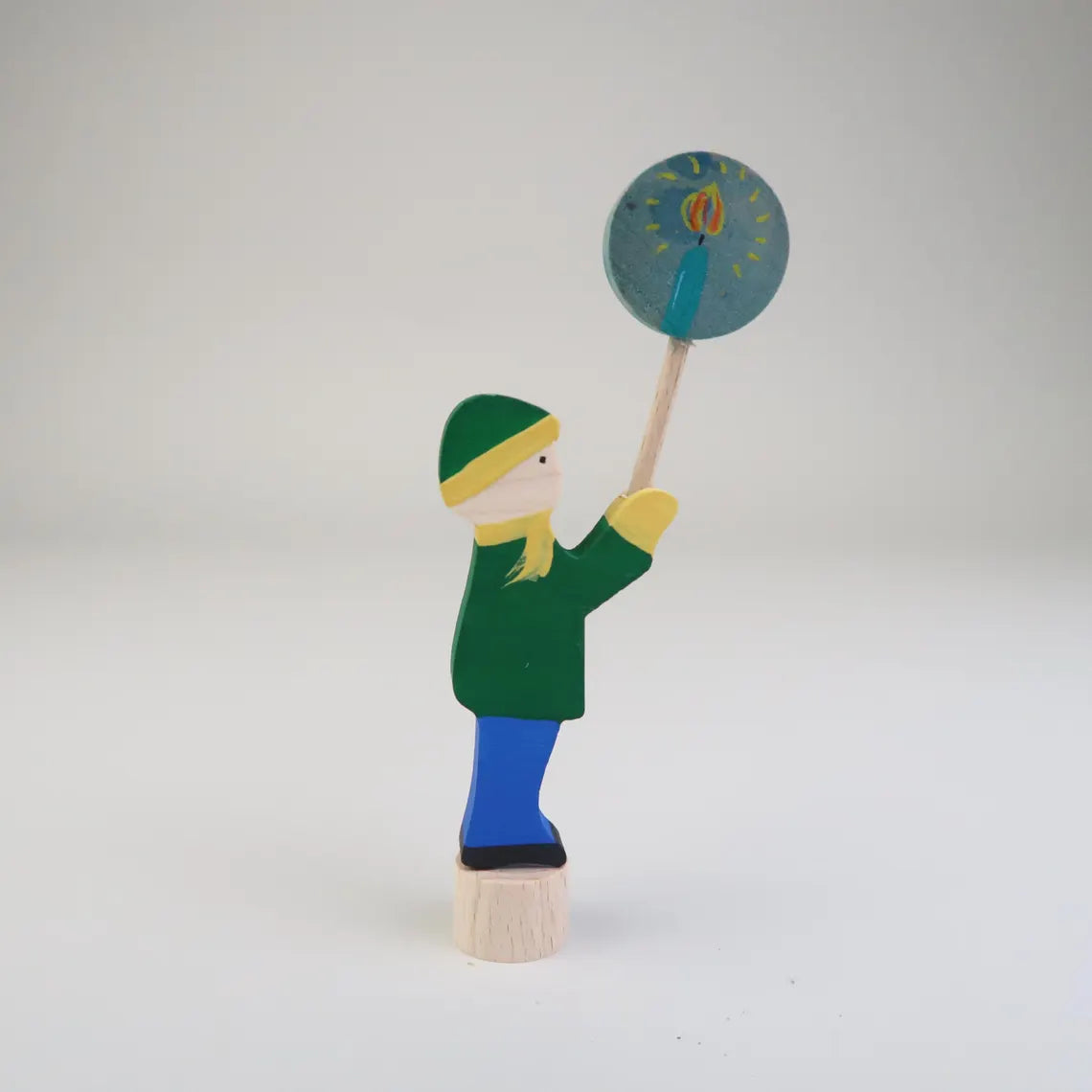 Steckfigur Laternenkind - Junge mit grüner Jacke