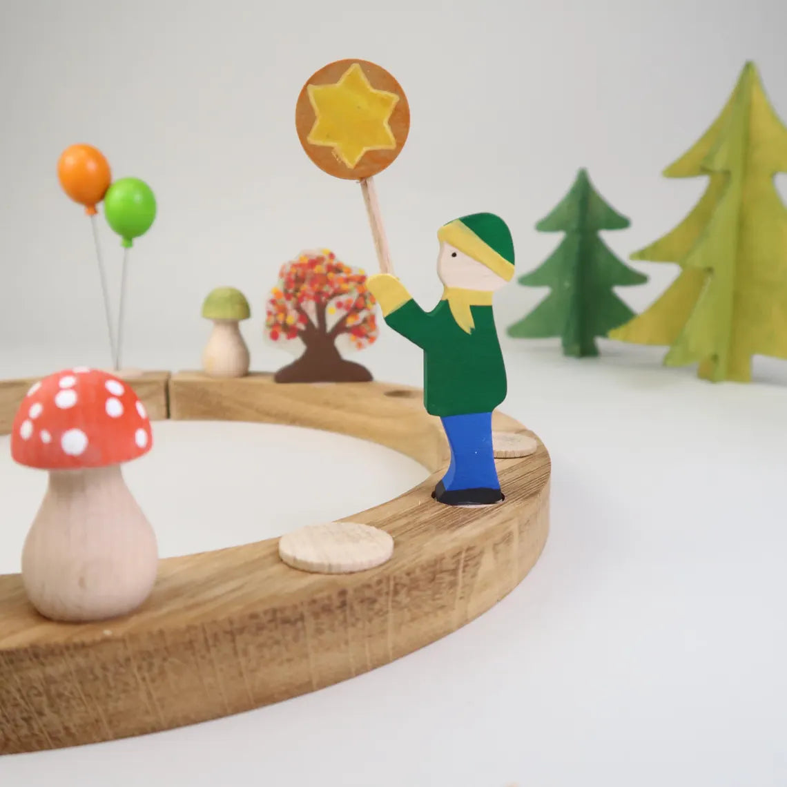 Steckfigur Laternenkind - Junge mit grüner Jacke