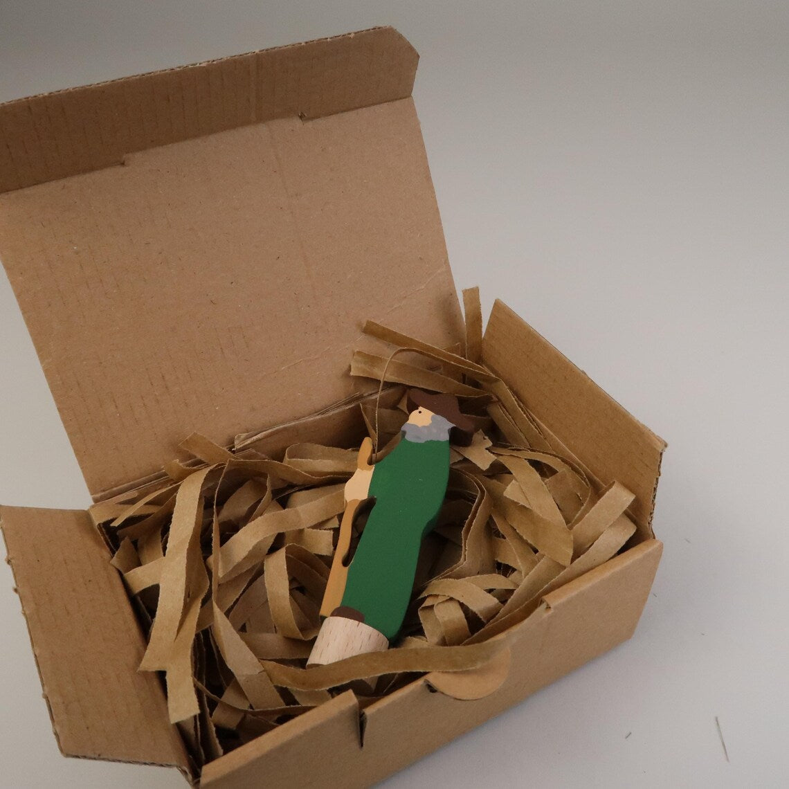 Steckfigur Hirte mit grünem Mantel