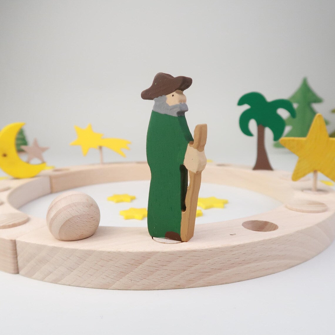 Steckfigur Hirte mit grünem Mantel