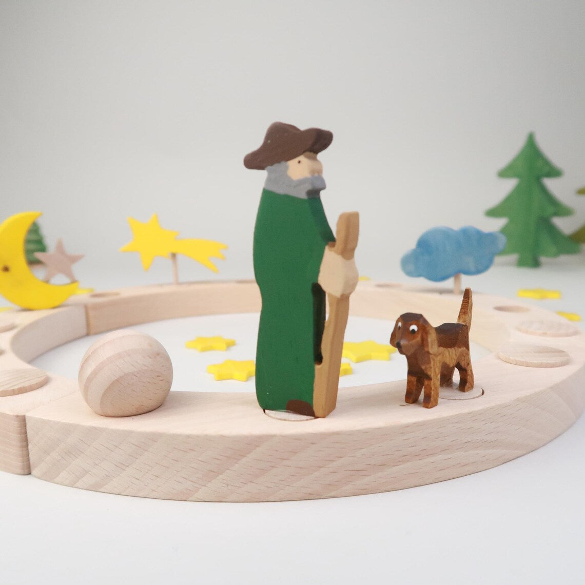 Steckfigur Hirte mit grünem Mantel