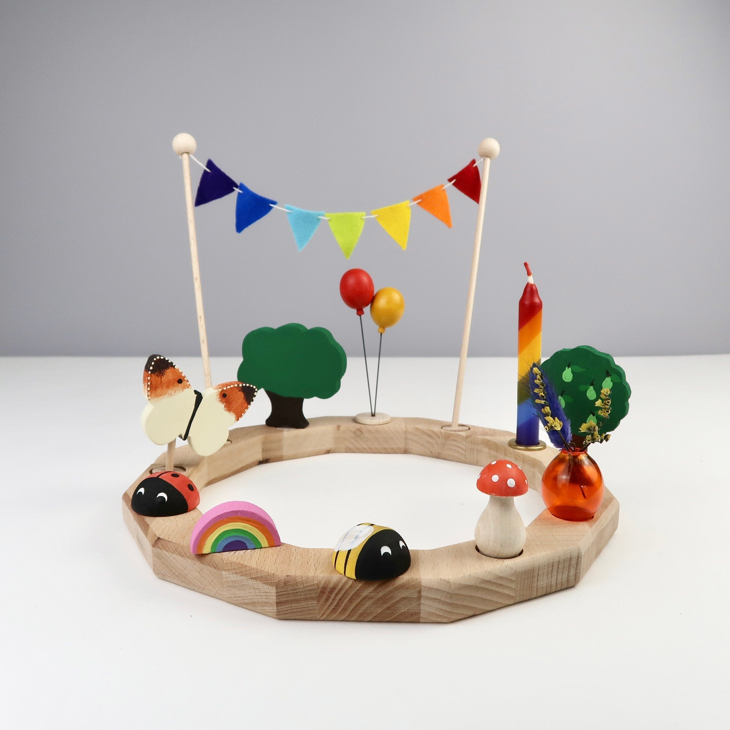 REGENBOGEN kurz - Bunte Wimpelkette aus Filz