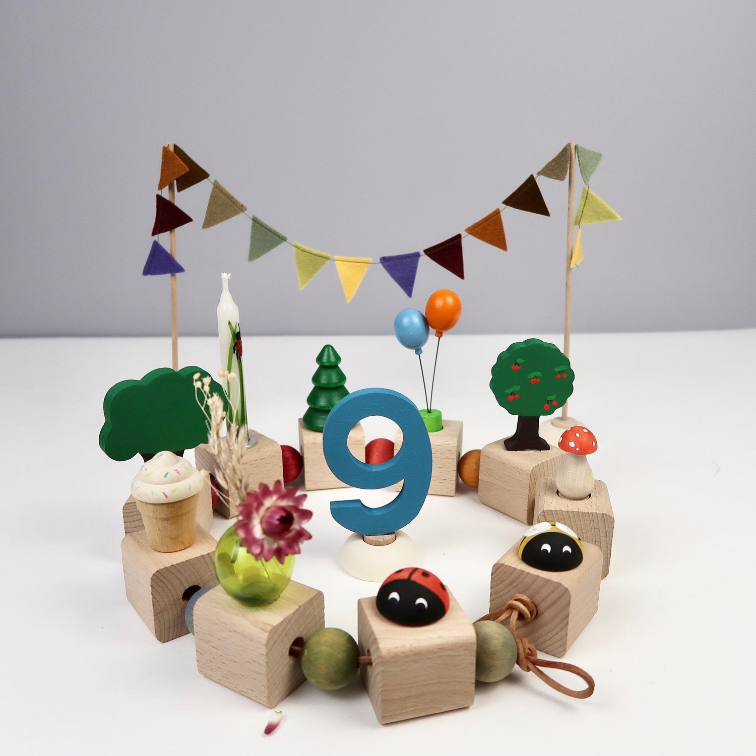 Kerzenständer aus Holz - rund Ahorn