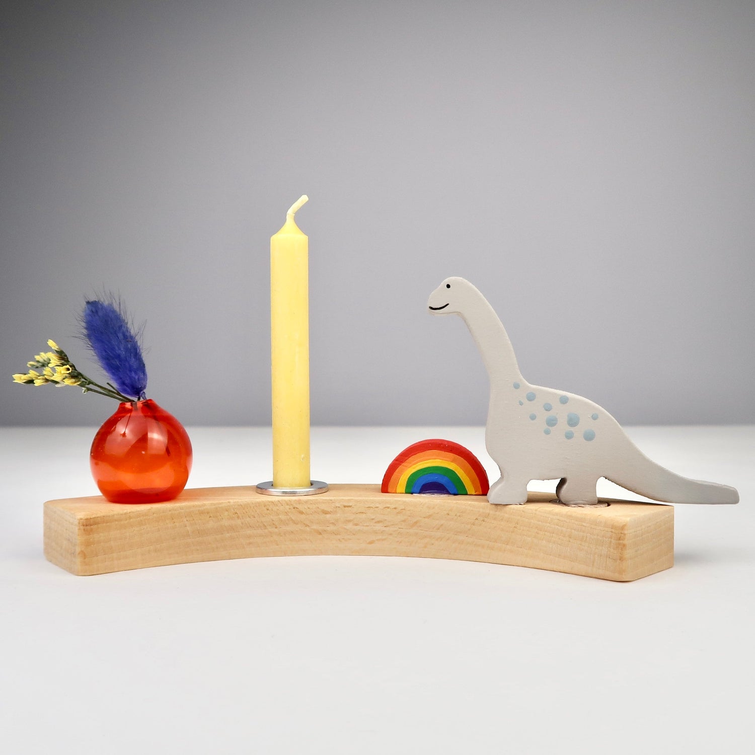 Steckfigur Langhals Dino - Grau